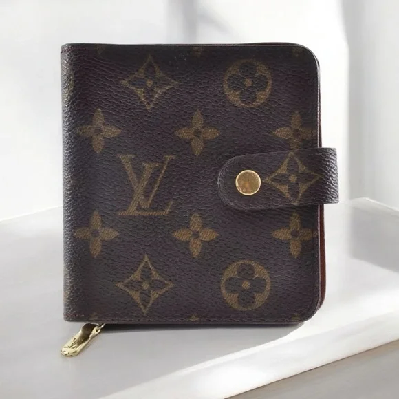 Louis Vuitton LV Monogram Bi-Fold Wallet Leather PVC Brown Used Auth 8B12330 - Picture 2 of 12